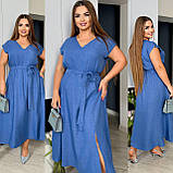 Літнє плаття з розрізом на спідниці 56-60, фото 2