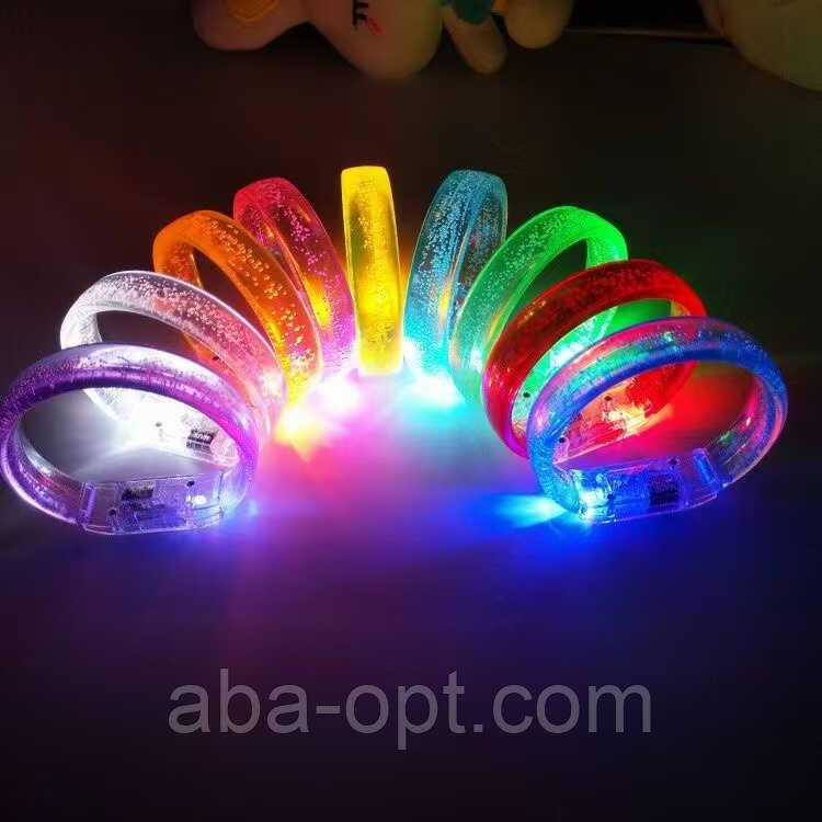 Браслет C 73482 (30) ЦІНА ЗА 40 ШТУК В БЛОЦІ, діаметр - 6 см, підсвічування, в коробці, фото 1