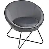 Крісло Centera в стилі сканді (велюр, антрацит), фото 5