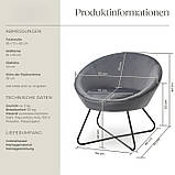 Крісло Centera в стилі сканді (велюр, антрацит), фото 9