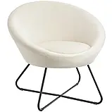 Крісло з округлою суцільною спинкою Centera в стилі сканді (велюр, бежеве), фото 3