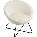 Крісло з округлою суцільною спинкою Centera в стилі сканді (велюр, бежеве), фото 4