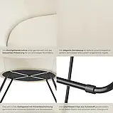 Крісло з округлою суцільною спинкою Centera в стилі сканді (велюр, бежеве), фото 6