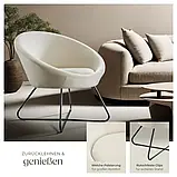 Крісло з округлою суцільною спинкою Centera в стилі сканді (велюр, бежеве), фото 5