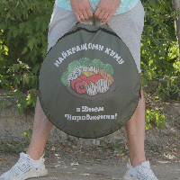 Подарок куму: сковорода 50 см с крышкой и чехлом с печатью.