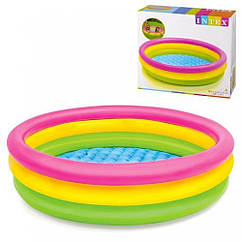 Басейн 131л, 2+, 3 кільця, захід сонця, надувне дно.57412 круг