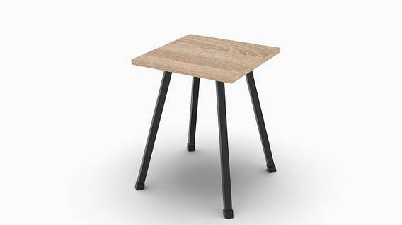 Табурет Ferrum-decor 430x320x320 Чорний метал ДСП Дуб Сонома 16 мм (FRD-104640)