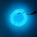 Світлодіодна стрічка RESTEQ блакитна 3 м ICE BLUE LED неоновий провід з контролером для костюмів декору авто, фото 2