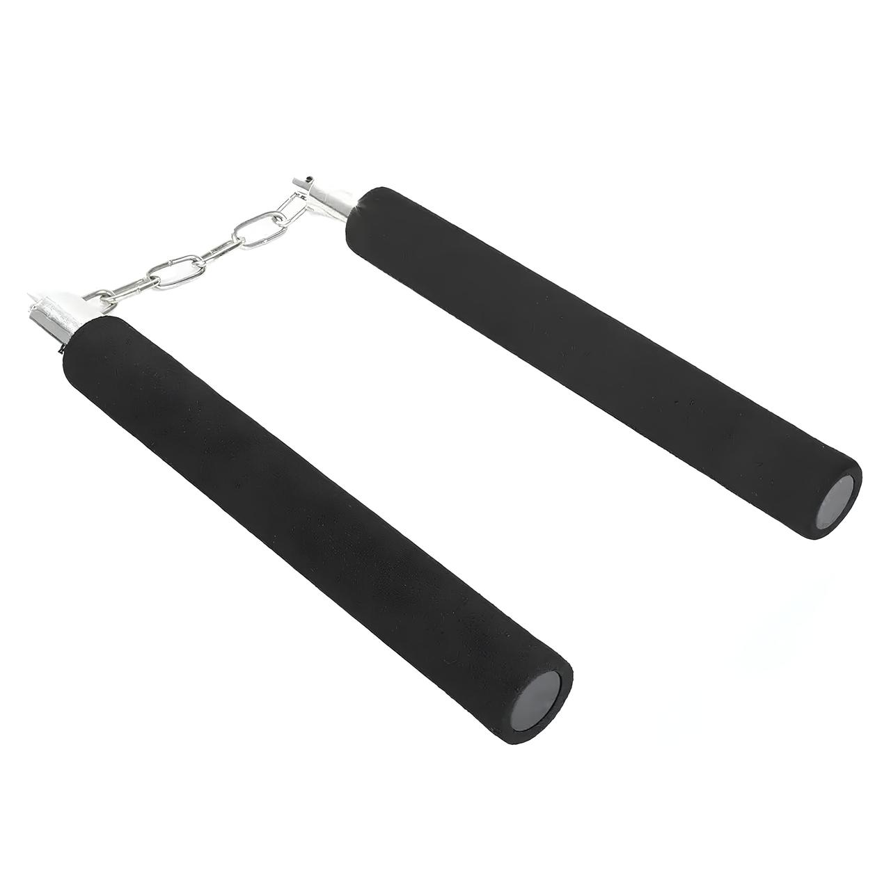 Безпечні нунчаки (нунтяку) RESTEQ для тренування, дитячі м`які, Нунчаки з безпечним покриттям Чорні, фото 1