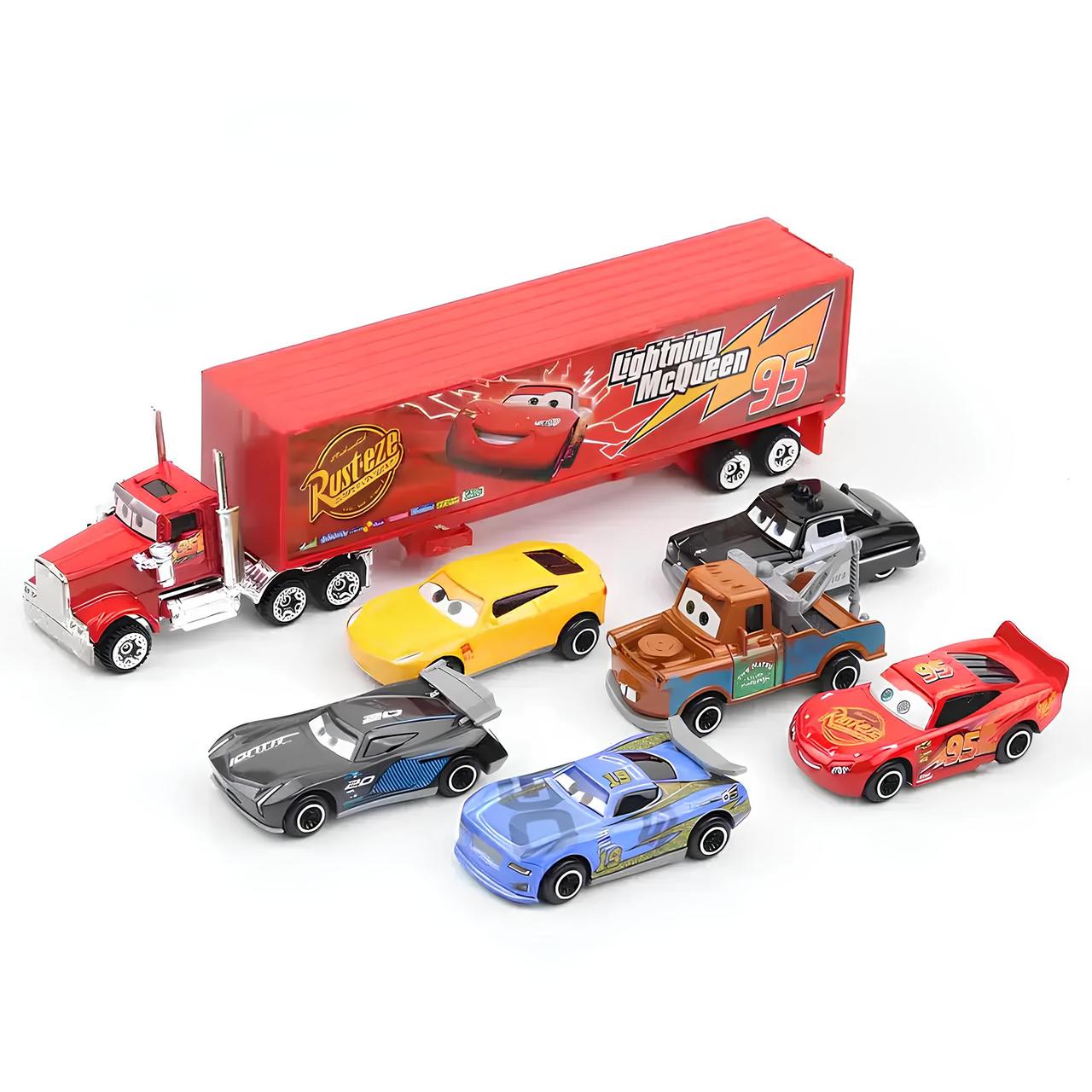 Набір машинок RESTEQ з мультфільму «Тачки» — 7 героїв, включаючи Блискавку МакКвіна, фото 1