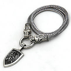 Кулон Архангел Михаїл RESTEQ — стильний чоловічий кулон на ланцюжку 60 см із цинкового сплаву, масивна та виразна прикраса у