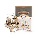 Дерев'яний конструктор Robotime 3D Дипломатичний японський корабель 91 деталь 188х50х165 мм, фото 2