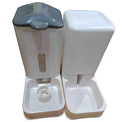 Комплект автоматична годівниця та поїлка для домашніх тварин 3,8 л — автоматична подача корму та води для котів і собак