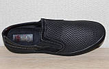 Чоловічі літні чорні туфлі від виробника модель ИШ25-Л81-1, фото 3