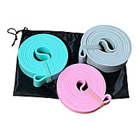 Набір еспандерів FitnessBands - 3 шт (9–36 кг) з мішечком TPE Резинки для спорту фітнесу