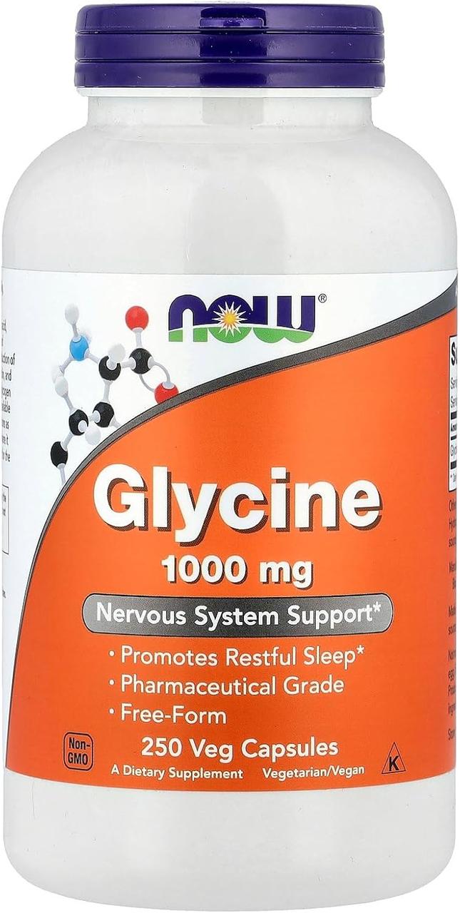 Now Foods Glycine 1000mg 250 капсул, фото 1