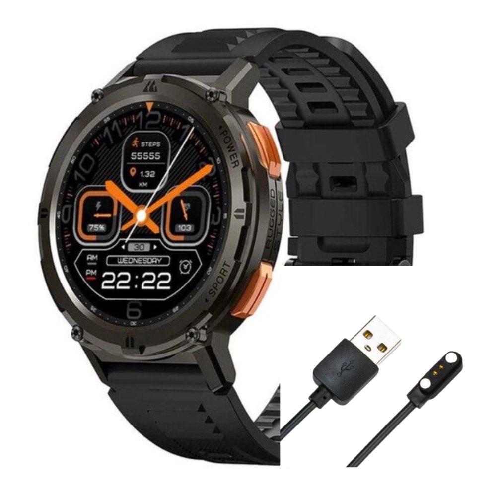 Зарядний магнітний USB-кабель для смарт-годинника Kospet Tank T2, 2 конектори, 2.84 мм. Білий