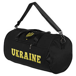 Сумка спортивна бочечка UKRAINE GA-0155-UKR  50х25х25см. чорна