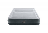 Двоспальне надувне ліжко 152х203х32 см із вбудованим електричним насосом та сумкою 67770 Intex Сірий