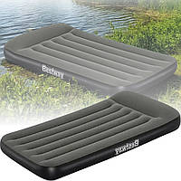 Одномісне надувне велюрове ліжко 188х99х30 см із вбудованим електронасосом на батарейках Bestway 67929