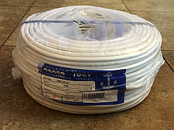 Електричний мідний багатожильний дріт ПВС переріз 3х1,5мм2 довжина 100 м напруга 0,38 кВ БІЛИЙ (Одеса ГОСТ)