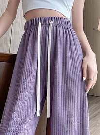 Жіночі брюки фіолетові легкі прямі широкі штани M 38