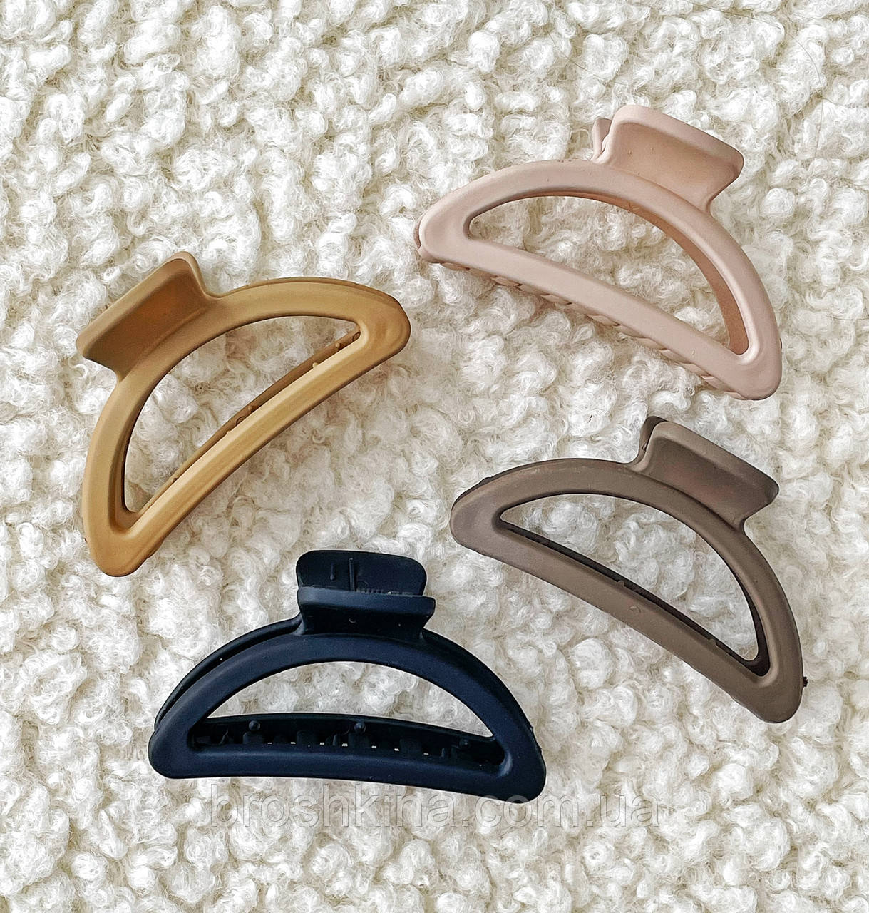 Краби для волосся пластикові оптом 6,5*3 см 12 шт/уп МАТОВІ, фото 1