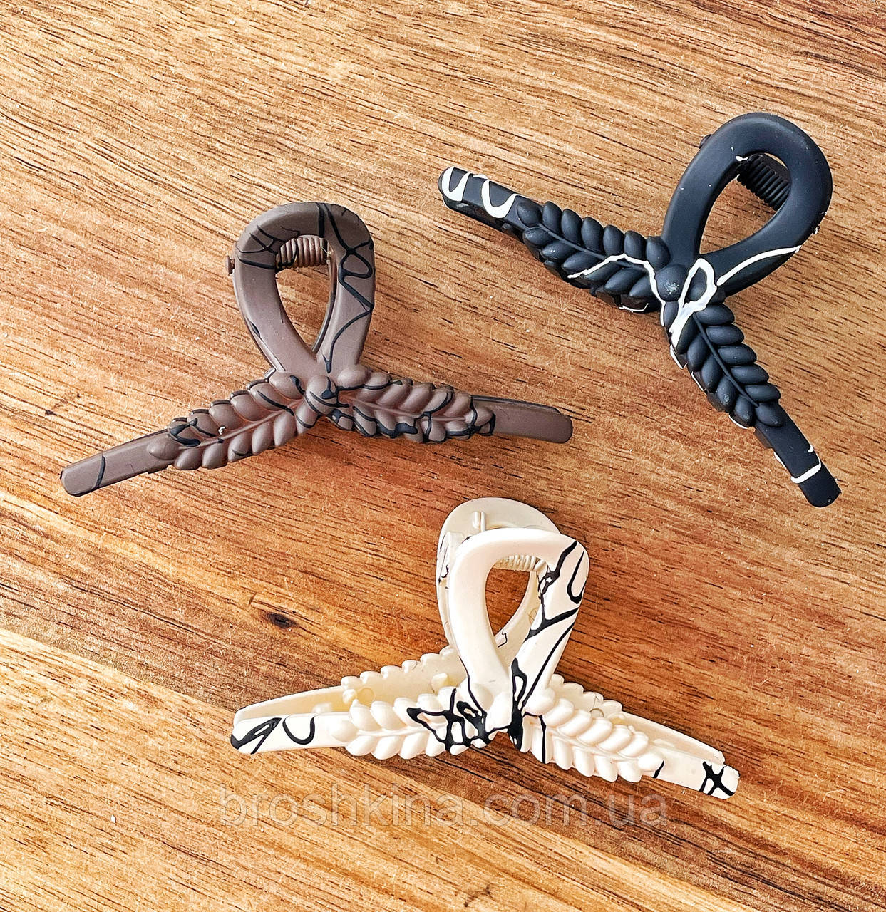 Краби для волосся пластикові оптом 8*3 см 12 шт/уп МАТОВІ, фото 1