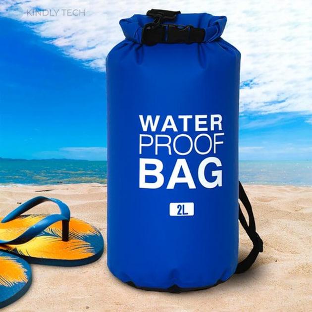 Водонепроникний гермомішок, сумка-мішок туристичний Waterproof Bag 2 л синя
