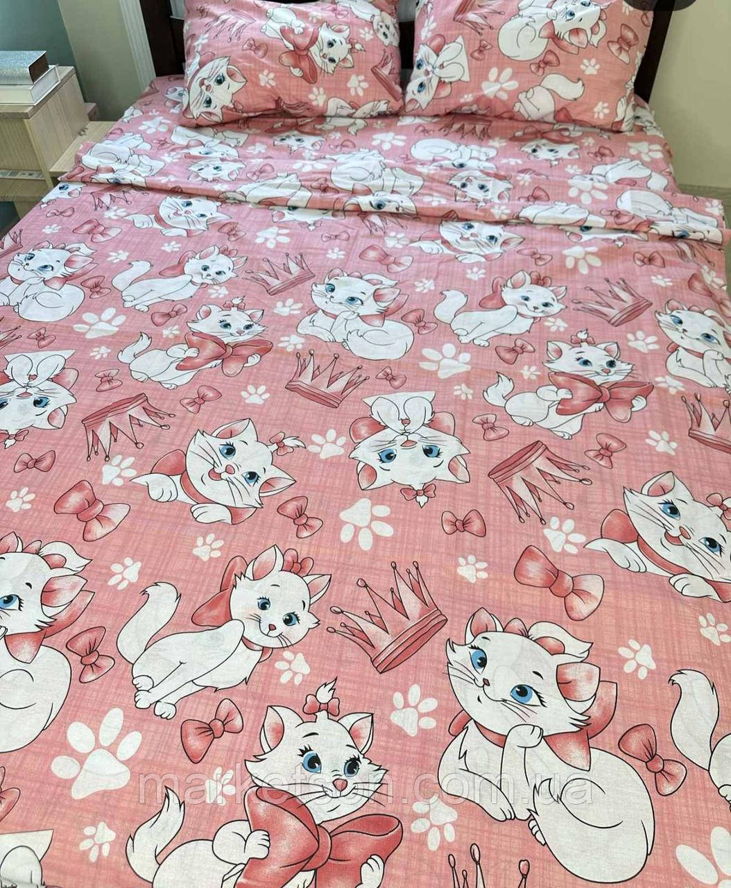 Дитяча полуторна постільна білизна бавовна Киця