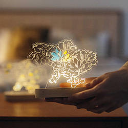 Нічник «Карта України» Квіти (принт)