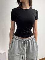 Стильная базовая женская качественная однотонная Skims футболка ткань вискоза Турция 42/46