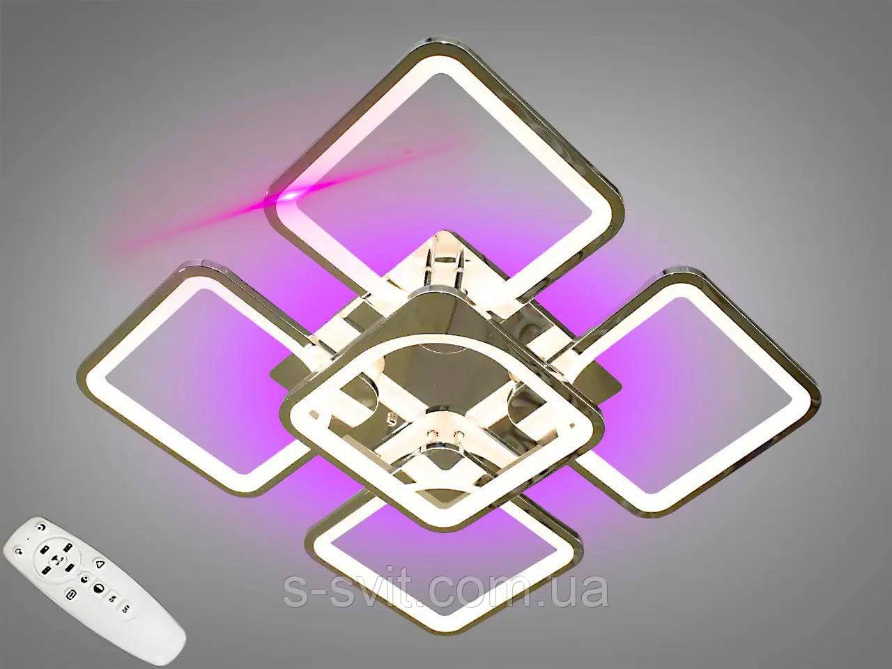 Світлодіодна люстра смарт світильник з пультом , 115W, золотиста, фото 1