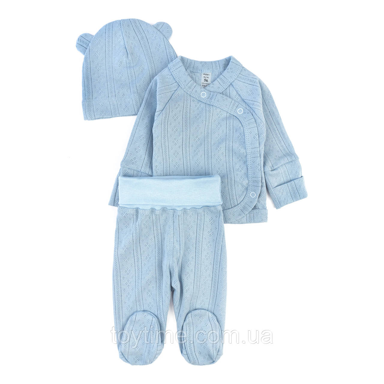 Комплект для немовлять 3 в 1 льолязу шапочка з вушками Blue, фото 1