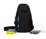 Чоловічий рюкзак чорний на одне плече (50433), фото 3