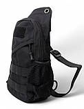 Чоловічий рюкзак чорний на одне плече (50433), фото 4
