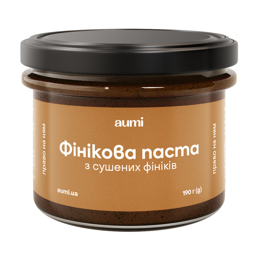 Фінікова паста натуральна, 190г, банка скляна, фото 1