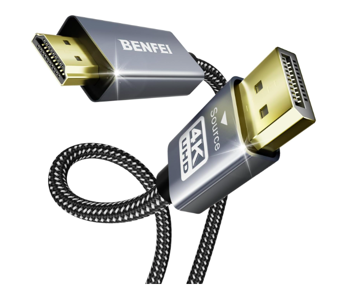 Кабель BENFEI 4K DisplayPort - HDMI 90 см [алюмінієвий корпус, нейлонове плетіння], фото 1