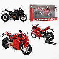 Мотоцикл іграшка металопластик Мото Експерт, 17 см, зі звуком, підсвічування, амортизація 2 кольори
