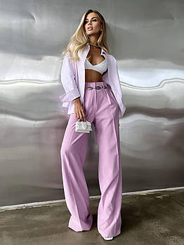 Брюки жіночі палацо з костюмки у кольорах (Норма)