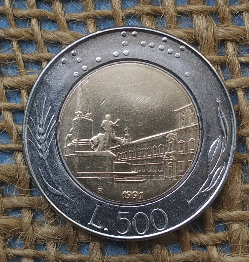 500 лiр 1991 року. Iталiя, фото 1