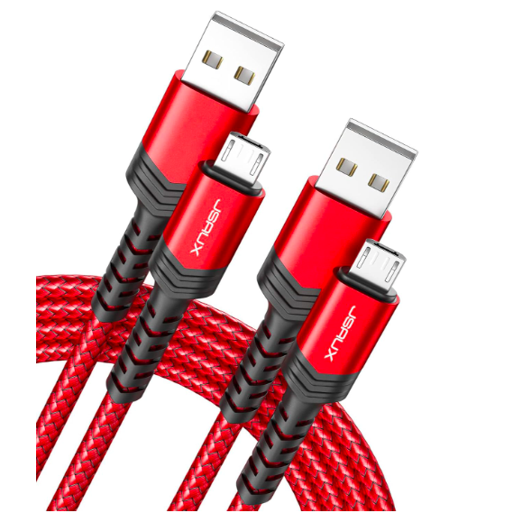 Кабель JSAUX Micro USB для зарядки Android 2 метра (2 шт.), нейлоновий плетений кабель Micro USB для зарядки Android, фото 1