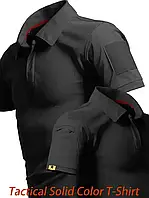 Чоловіча тактична футболка - літня дихаюча футболка, тактична сорочка чорна дихаюча