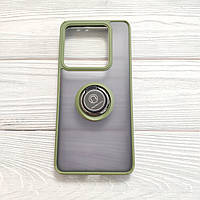 Чохол Armor Ring для Xiaomi 14T протиударний з кільцем Оливковий
