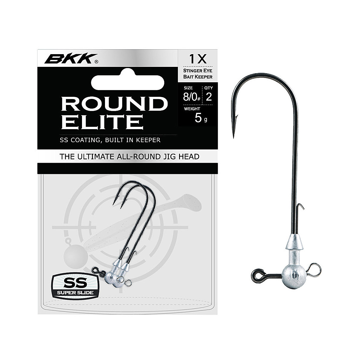 Джигголовка BKK Round Elite-Stinger Eye Bait Keeper 5g #8/0 2 pcs (A-EA-3411)