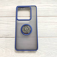 Чохол Armor Ring для Xiaomi 14T протиударний з кільцем Темно-синій