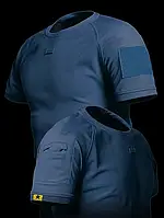 Чоловіча тактична футболка - літня дихаюча футболка, тактична сорочка синій зручна дихаюча