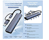 Адаптер-хаб для багатофункціональної док-станції BYL-2208 5 в 2 USB + USB-C / Type-C на USB, фото 4