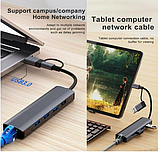 Адаптер-хаб для багатофункціональної док-станції BYL-2208 5 в 2 USB + USB-C / Type-C на USB, фото 5