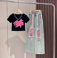 Детский костюм для девочки 115-172см Яркий комплект одежды для девочек Модный комплект на девочку